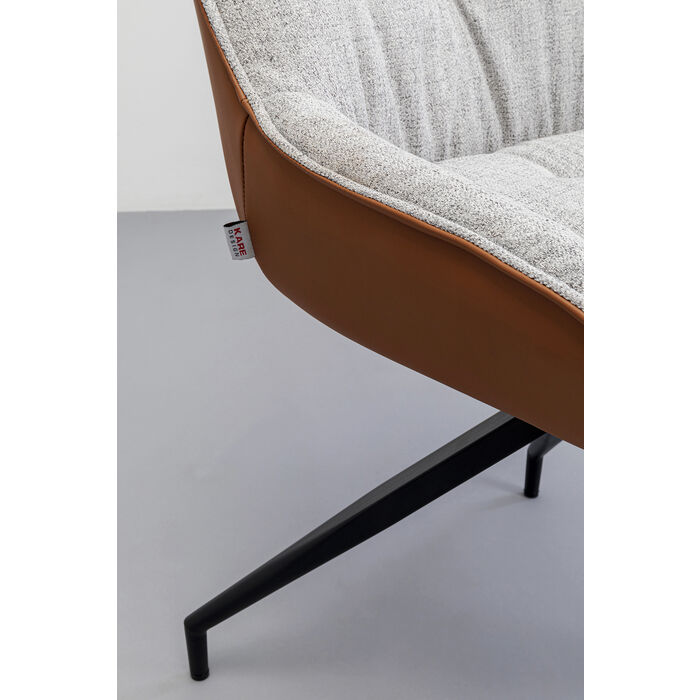 Chaise pivotante Loris gris marron