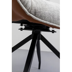 Chaise pivotante Loris gris marron