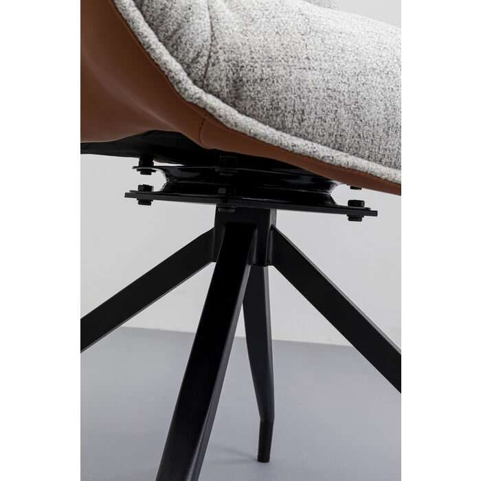 Chaise pivotante Loris gris marron