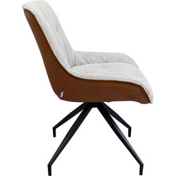 Chaise pivotante Loris gris marron