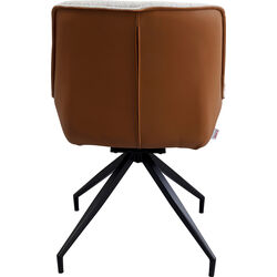 Swivel Chair Lori Grey Brown