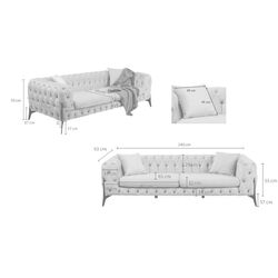 Sofa Bellissima 3-Sitzer Velvet Taupe 240cm