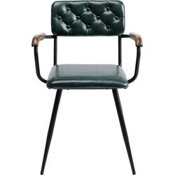 86677 - Chaise a. acc. Salsa.cuir vert foncé