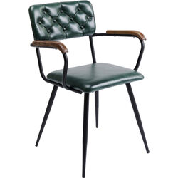 Silla Salsa Piel verde oscuro