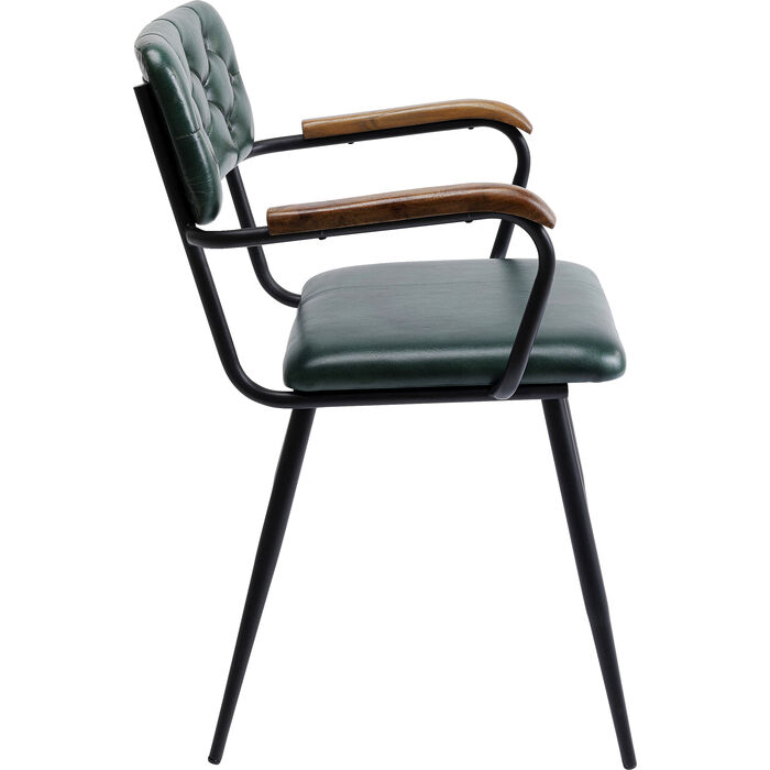 Silla Salsa Piel verde oscuro