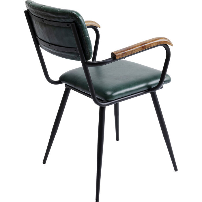 Silla Salsa Piel verde oscuro