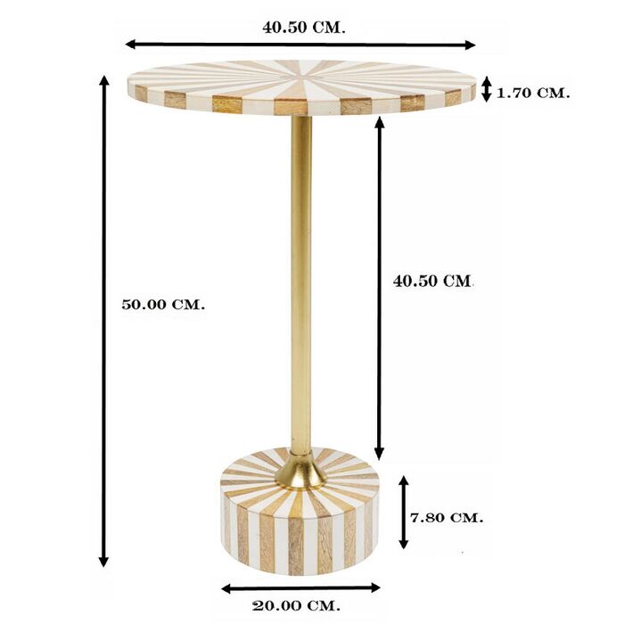 Beistelltisch Domero Cirque Gold Weiß Ø40cm