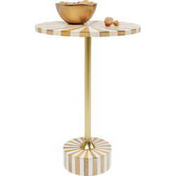 Table d'appoint Domero Cirque laiton blanc Ø40cm