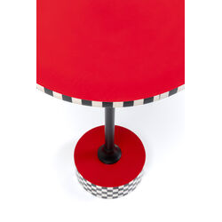 Side Table Domero Checkers Red Ø40cm