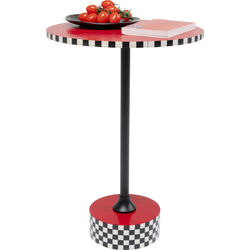 Side Table Domero Checkers Red Ø40cm