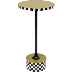 Side Table Domero Checkers Olive Ø25cm