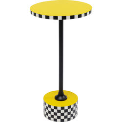 Side Table Domero Checkers Yellow Ø25cm