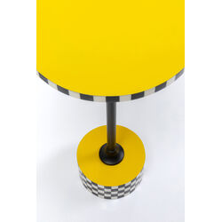 Side Table Domero Checkers Yellow Ø25cm