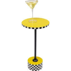 Side Table Domero Checkers Yellow Ø25cm