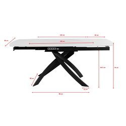 Ausziehtisch Twist Schwarz 120(30+30)x90cm