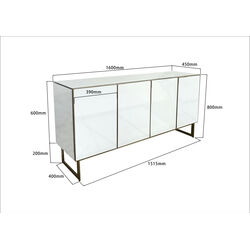 Sideboard Soran Schwarz 160x45cm