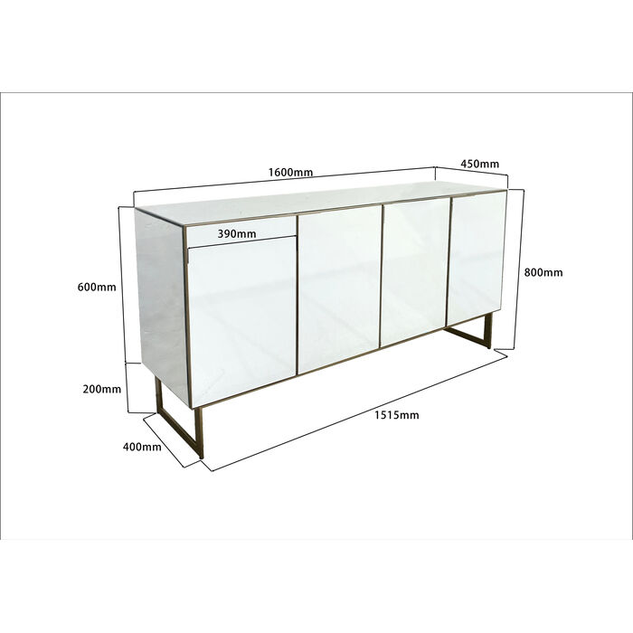 Sideboard Soran Schwarz 160x45cm