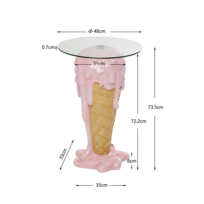 Bistrotisch Ice Cream Pink Ø48cm