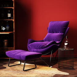 86843 - Armchair with Stool Snuggle Purple (2/part)