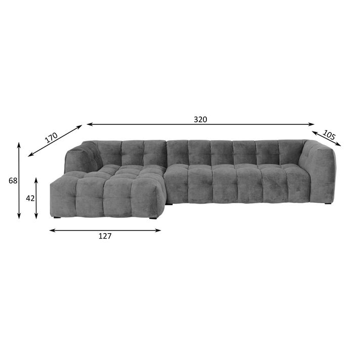 Ecksofa Salamanca Goldbraun Links 320cm