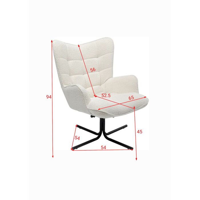 Drehsessel Oscar Boucle Creme
