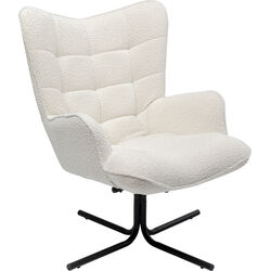 Swivel Armchair Oscar Boucle Cream