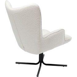 Sillón giratorio Oscar Boucle crema