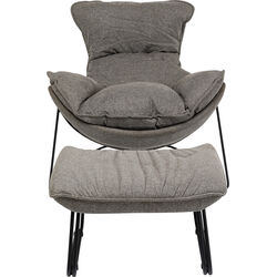 Sessel mit Hocker Snuggle Grau (2/tlg)