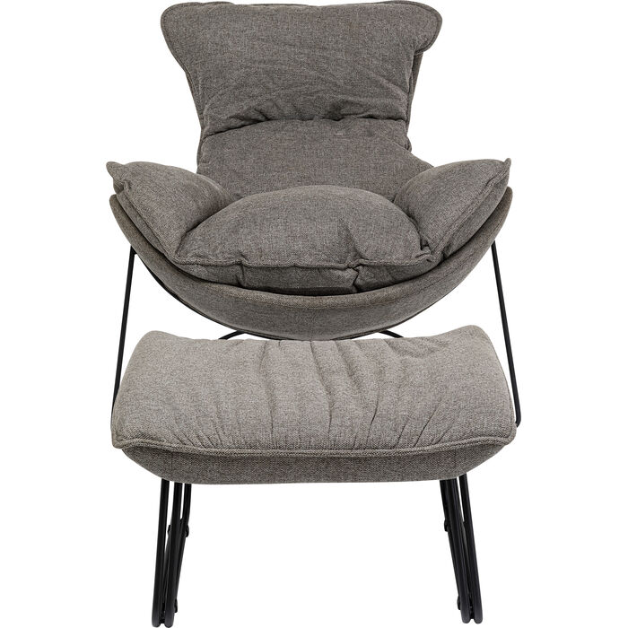 Sessel mit Hocker Snuggle Grau (2/tlg)