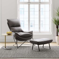 86881 - Armchair with Stool Snuggle Grey (2/part)