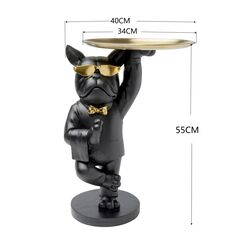 Beistelltisch Cool Bulldog Tray Schwarz 34x55cm