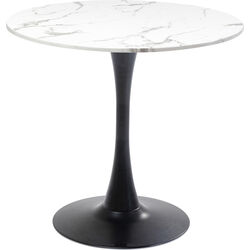 Table Schickeria Marbleprint White Black Ø80cm