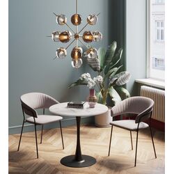 86964 - Tisch Schickeria Marmor Weiß Schwarz Ø80cm