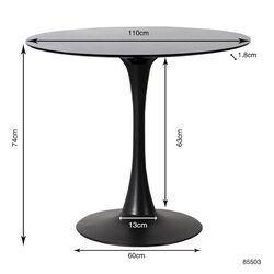 Mesa Schickeria negro Ø110