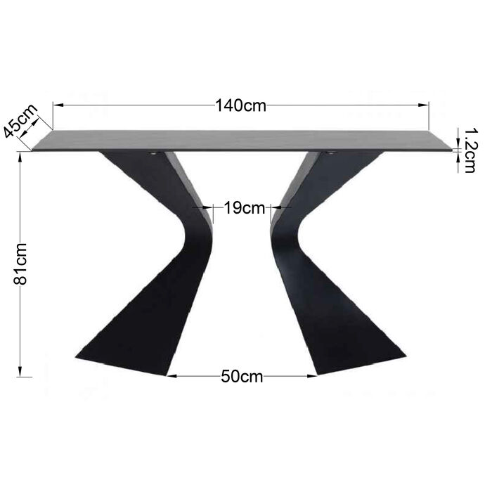 Konsole Gloria Schwarz Keramik 140x81cm