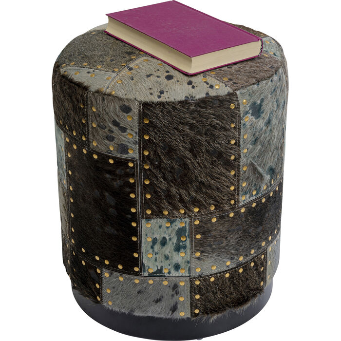 Tabouret Squares gris Ø35cm