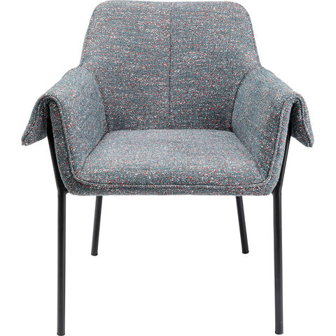 Chair with Armrest Bess Grey Flitter