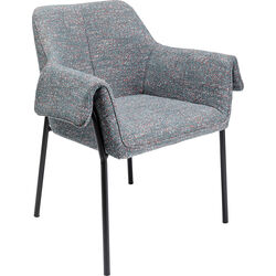 Chair with Armrest Bess Grey Flitter