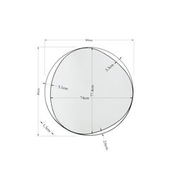 Wandspiegel Bonita Schwarz Ø80cm