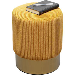 Tabouret Cherry Yello velours cotelé laiton Ø35cm