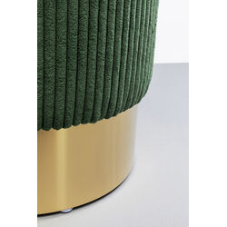 Tabouret Cherry Dark vert velours cotelé laiton Ø3