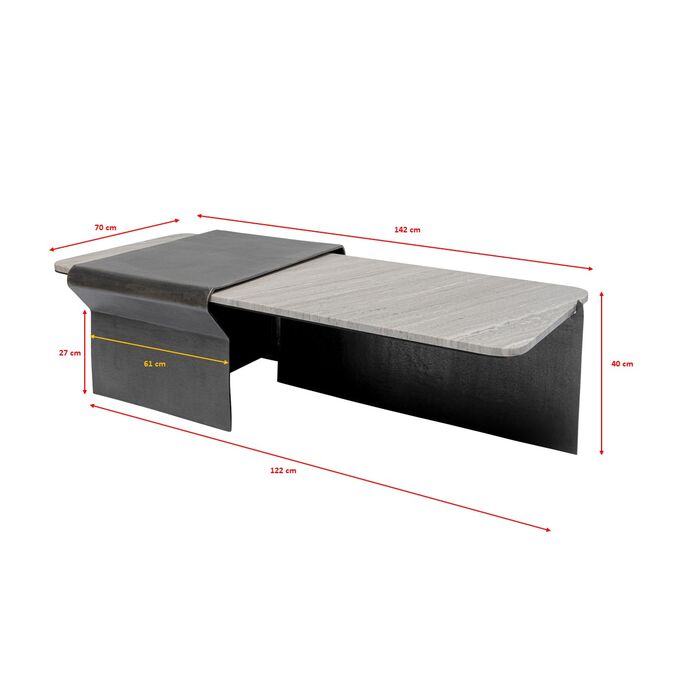 Couchtisch Montagna 142x70cm