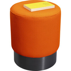 Hocker Jody Orange Mesh Schwarz Ø35cm