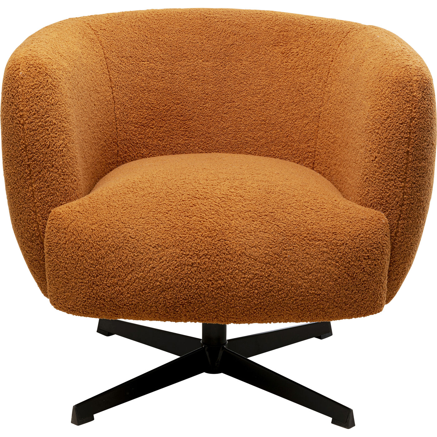 Swivel Armchair Peony Fuzzy Brown KARE Israel