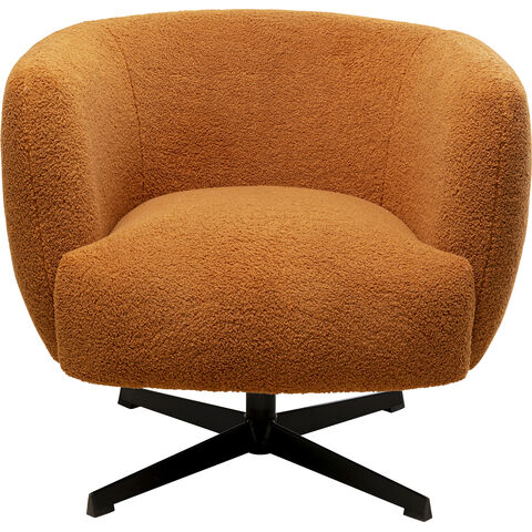 Swivel Armchair Peony Fuzzy Caramello