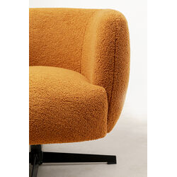 Fauteuil pivotant Peony Fuzzy Caramello