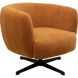 Fauteuil pivotant Peony Fuzzy Caramello