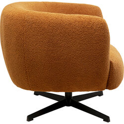 Fauteuil pivotant Peony Fuzzy Caramello