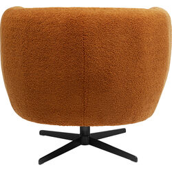 Fauteuil pivotant Peony Fuzzy Caramello