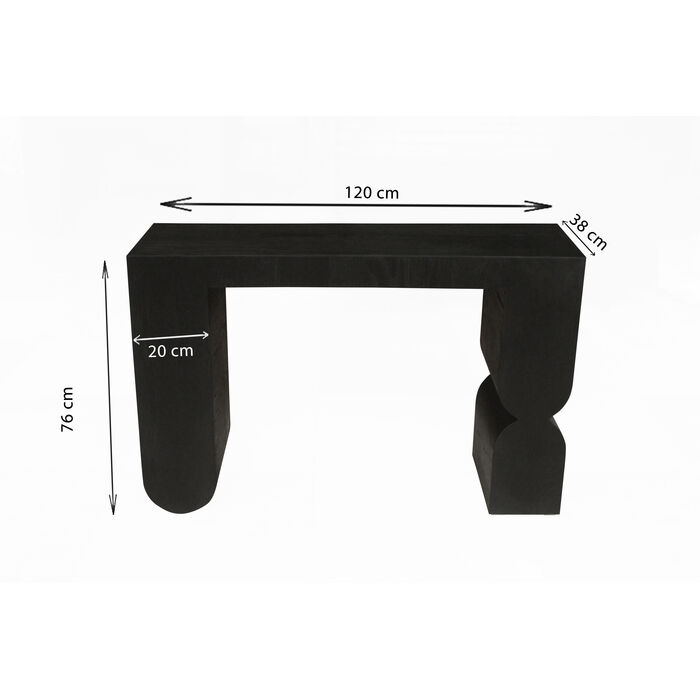 Konsole Curve Schwarz 120x76cm